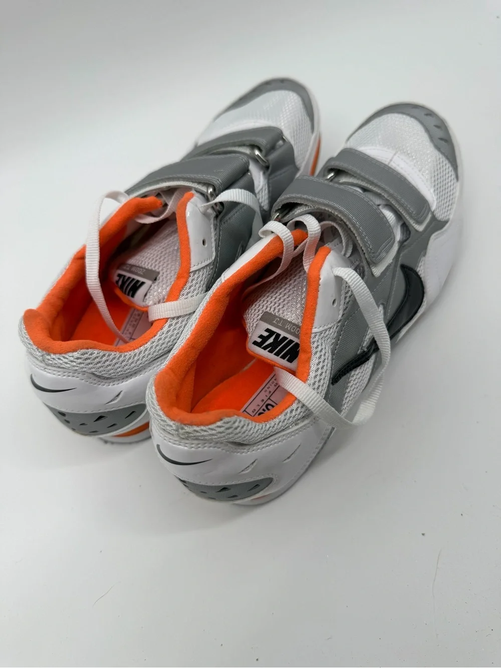 Nike Kids White & Gray Cleats with Orange Lining